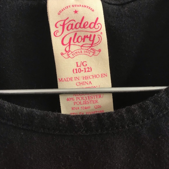 Faded Glory Girl’s Black Tank Top L 10/12 Girl’s Have More Fun - Picture 3 of 4
